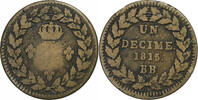 France Décime. Louis XVIII, Strasbourg, Copper -