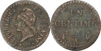 France Centime Dupré, Paris, Copper, Gadoury:88, KM:646 -
