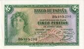 Spain 5 Pesetas UNZ- -