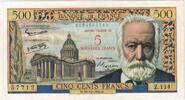 5 Nouveaux Francs on 500 Francs 1958 Frankreich Victor Hugo, 1958-10-30, Z.114, VZ VZ