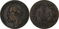 Sweden 5 Öre Oscar II, Bronze, KM:730 -