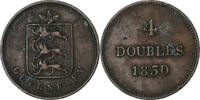 Guernsey 4 Doubles Victoria, Soho Mint, Copper -