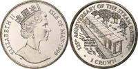 Isle of Man Crown Elizabeth II, 125th Anniversary of the Steam Railway -
