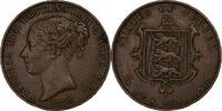Jersey 1/13 Shilling Victoria, Copper, KM:3 -