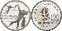 France 100 Francs Albertville - Speed Skating, Pessac, Silver -
