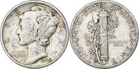 United States Dime Mercury Dime, Denver, Silver, KM:140 -