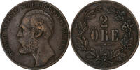 Sweden 2 Öre Oscar II, Bronze, KM:706 -