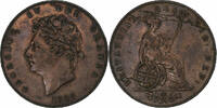 Great Britain 1/2 Penny George IV, London, Copper, AU(50-53), KM:692 -