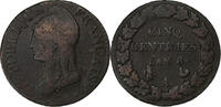 France 5 Centimes Dupré, Paris, Copper, Gadoury:126a -