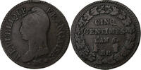 France 5 Centimes Dupré, Strasbourg, Copper, Gadoury:126 -