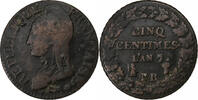 France 5 Centimes Dupré, Strasbourg, Copper, Gadoury:126 -