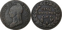 France 5 Centimes Dupré, Paris, Copper, Gadoury:126a -