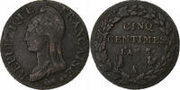 France 5 Centimes Dupré, Paris, Copper, Gadoury:126 -
