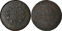 FRENCH STATES 10 Centimes Coin, Louis XVIII, Anvers, Siege Coinage -