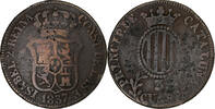 Spain 3 Quartos CATALONIA, Barcelona, Copper, KM:126 -