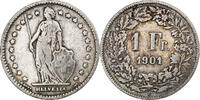 Switzerland Franc Helvetia, Bern, Silver, KM:29a -