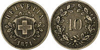 Switzerland 10 Rappen Bern, Billon, KM:6 -