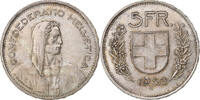 Switzerland 5 Francs Herdsman, Bern, Silver, KM:40 -