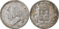France 5 Francs Louis XVIII, Rouen, Silver, Gadoury:614 -