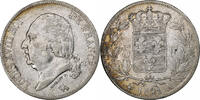 France 5 Francs Louis XVIII, Paris, Silver, Gadoury:614 -