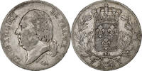 France 5 Francs Louis XVIII, Lille, Silver, Gadoury:614 -