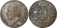 France 5 Francs Louis XVIII, Paris, Silver, Gadoury:614 -