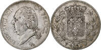 France 5 Francs Louis XVIII, Lille, Silver, Gadoury:614 -