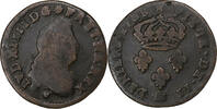 France 2 Deniers Louis XIV, Strasbourg, Copper, Gadoury:72 -
