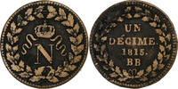 France 10 Centimes Napoleon I, Strasbourg, Copper -