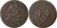 France Double Tournois Louis XIII, Paris, Copper -