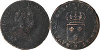 France Sol au buste enfantin Louis XV, Rouen, Copper -