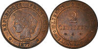 France 2 Centimes Coin, Cérès, Paris, Bronze, KM:827.1 -