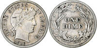 United States Dime Barber, Philadelphia, Silver -