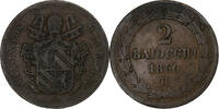 Papal States 2 Baiocchi Pius IX, Rome, Copper -