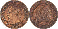 France 5 Centimes Coin, Napoleon III, Paris, Bronze -