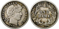 United States Dime Barber, Philadelphia, Silver -