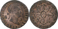Spain 2 Maravedis Ferdinand VII, Segovia, Copper -