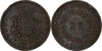 Portugal 20 Reis Maria II, Lisbon, Copper -