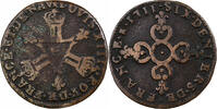 France 6 Deniers Louis XIV, La Rochelle, Copper -
