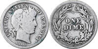 United States Dime Barber, San Francisco, Silver -