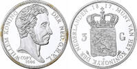 Medaille 2006 Niederlande Willem, Réplique de 3 Gulden 1817, Silber, PP STGL