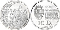 Andorra 10 Diners Brown Bear, Singapore Mint, Proof, Silver -