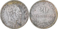 Italy 20 Centesimi Vittorio Emanuele II, Milan, Silver -