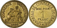 France 1 Franc Chambre de commerce, Paris, Pattern, Aluminum-Bronze -