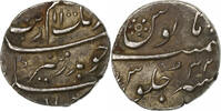 Mughal Empire 1/2 Rupee Aurangzeb Alamgir, Surat, Silver -