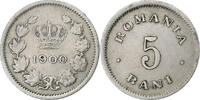 Romania 5 Bani Carol I, Brussels, Copper-nickel, KM:28 -