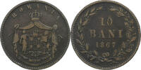 Romania 10 Bani Carol I, Heaton, Copper, KM:4 -