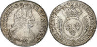 France 1/2 Ecu aux palmes Louis XIV, Paris, Reformed, Silver -
