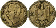 Romania 20 Lei Carol II, Kremnica, Nickel brass, KM:51 -