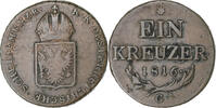 Austria 1 Kreuzer Franz I, Baia mare, Copper, KM:2113 -